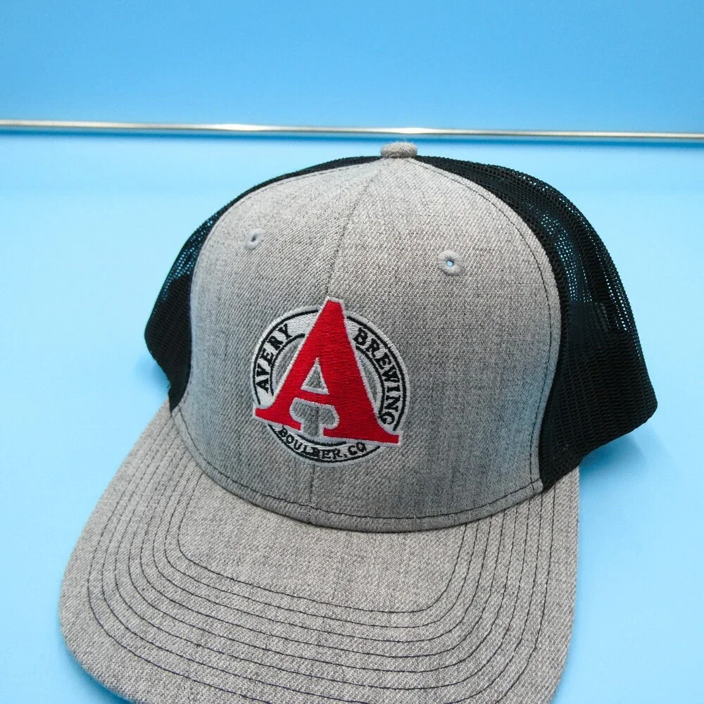 Avery‎ Brewing Hat Mens One Size Gray Snapback Trucker Cap Bar Boulder Pub New